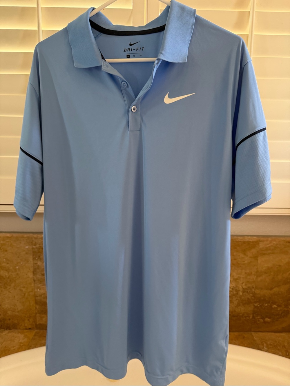 Nike Dri-FIT Men's Light Blue Polo  golf Shirt xl short sleeves